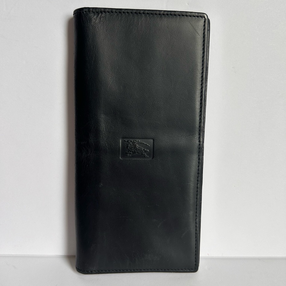 Burberry Vintage Long Black Leather bifold Wallet